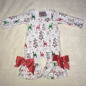 0-3 Month Boutique Christmas Romper